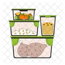 Meal Prep Containers Healthy Meals Plastic Food Packaging Icono