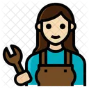 Mechanic Worker Woman Occupation Female Icon