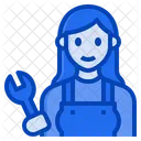 Mechanic Worker Woman Occupation Female Icon