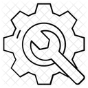 Mechanische Einstellung Schraubenschlussel Zahnrad Symbol