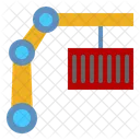 Mechanischer Arm Industrie KI Steuerung Symbol