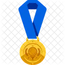 Medaille Or Bleu Icône