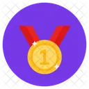 Medal Number One Medal Ribbon Medal Icon