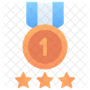 Medalha De Tres Estrelas Distintivo Estrela Icon