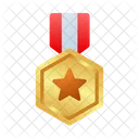 Medalla De Oro Hexagonal Icono