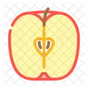 Media Manzana Manzana Cortada Mitad Icon