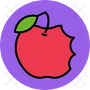 Media Manzana Manzana Comida Icono