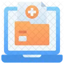 Medical Folder Laptop Record Icon