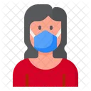 Woman Coronavirus Mask Icon