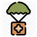 Medical Parachute Delivery Giving Icon