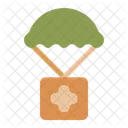 Medical Parachute Delivery Giving Icon