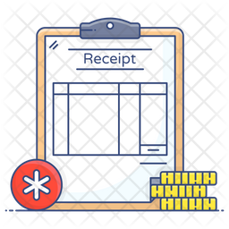 Medical Receipt Icon - Download in Colored Outline Style