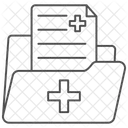 의료기록 얇은선 아이콘 아이콘