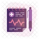 Medical Report Prescription Cardiogram Icon