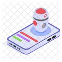 Mobile Robot Medical Ai Brain Icon