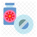 Medical Treatment Coronavirus Pill Medicine Bottle Icon