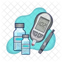 Medicamento para la diabetes con glucómetro  Icono