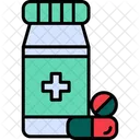 Medicina Cuidado De La Salud Botella Droga Medicacion Pastillas Tabletas Icono