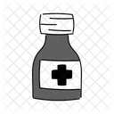 Medicina Monocromatica Negra En Una Ilustracion De Botella Medicina En Una Botella Medicina Icono