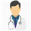 Medico Com Estetoscopio Medico Estetoscopio Ícone