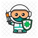 Doctor con escudo corona  Icon