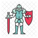 Medieval Knight With Shield And Sword Armor Shield Icon
