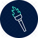 Medieval Torches Neon Glow Icon