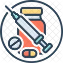 Medikament Ampulle Injektion Behandlung Impfstoff Medizin Kapsel Pille Flasche Spritze Apotheke Symbol