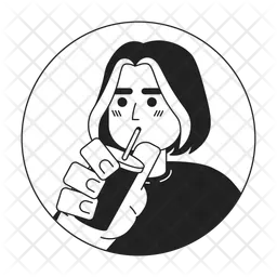 Medium-length hair indian man drinking through straw  Icon
