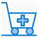 Medizinischer Wagen Gesundheitswagen Medikamentenwagen Symbol