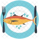 Meeresfruchte Kuche Fisch Symbol