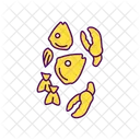 Meeresfruchte Abfalle Laub Symbol