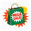 Mega Sale Einkaufstasche Handtasche Symbol