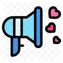 Megaphone Heart Love And Romance Icon