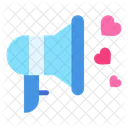 Megaphone Heart Love And Romance Icon