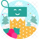 Meia De Natal Ícone