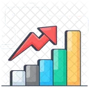 Mejora Grafico De Crecimiento Analisis De Negocios Icono