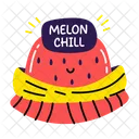 Melon Chill Fruit Cartoon Icon