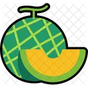 Melon Con Rebanadas Medio Corte Melon Fruta Icon