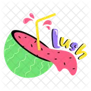 Lush Word Melon Juice Summer Drink Icon