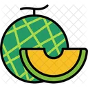 Melon With Sliced Half Cut  Icon