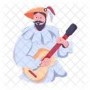 Menestrel Medieval Bardo Medieval Musico Medieval Ícone
