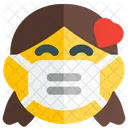 Amor De Menina Emoji Com Mascara Facial Emoji Icon