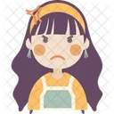 Menina irritada  Ícone