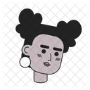 Menina negra de dois pãezinhos com brincos  Icon