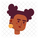 Penteado Com Dois Coques Brincos Da Moda Garota Negra Com Dois Coques Icon