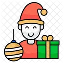 Menino Natal Cara Natal Crianca Natalina Ícone