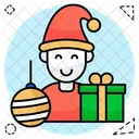 Menino Natal Cara Natal Crianca Natalina Ícone