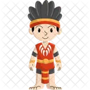 Dayak Menino Tradicional Ícone