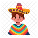 Menino Mexicano Fantasia Mexicana Personagem Mexicano Ícone